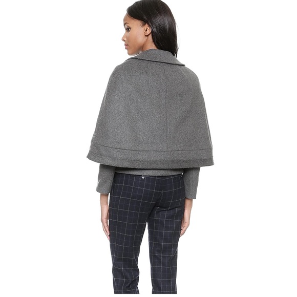 NWOT Tory Burch Jess Jacket in Grey Melange with Removable Cape - Picture 3 of 8